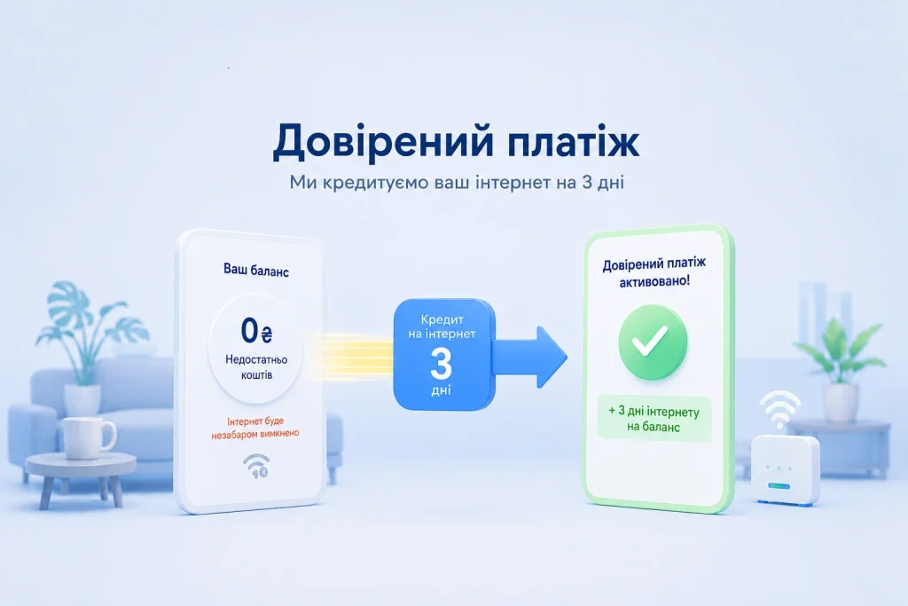 Не встигли поповнити рахунок? Активуйте послугу “Довірений платіж” за кілька секунд